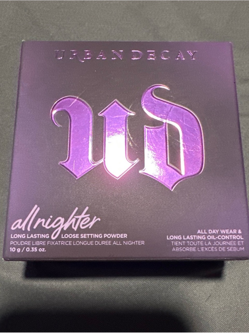 Urban Decay All Nighter Loose Setting Powder - Metallic Purple Packaging